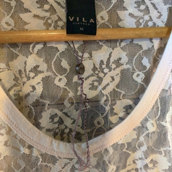 Vila Lace Tunic Dress Tank cream beige M lace - Picture 3 of 6